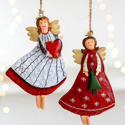 Retro Iron Art Christmas Angel Decoration