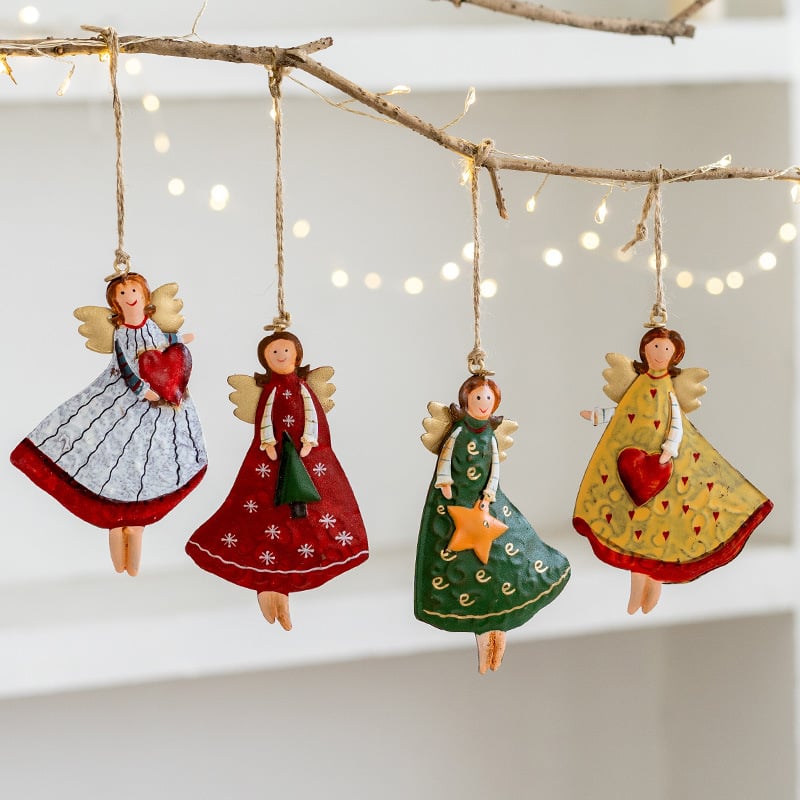 Retro Iron Art Christmas Angel Decoration